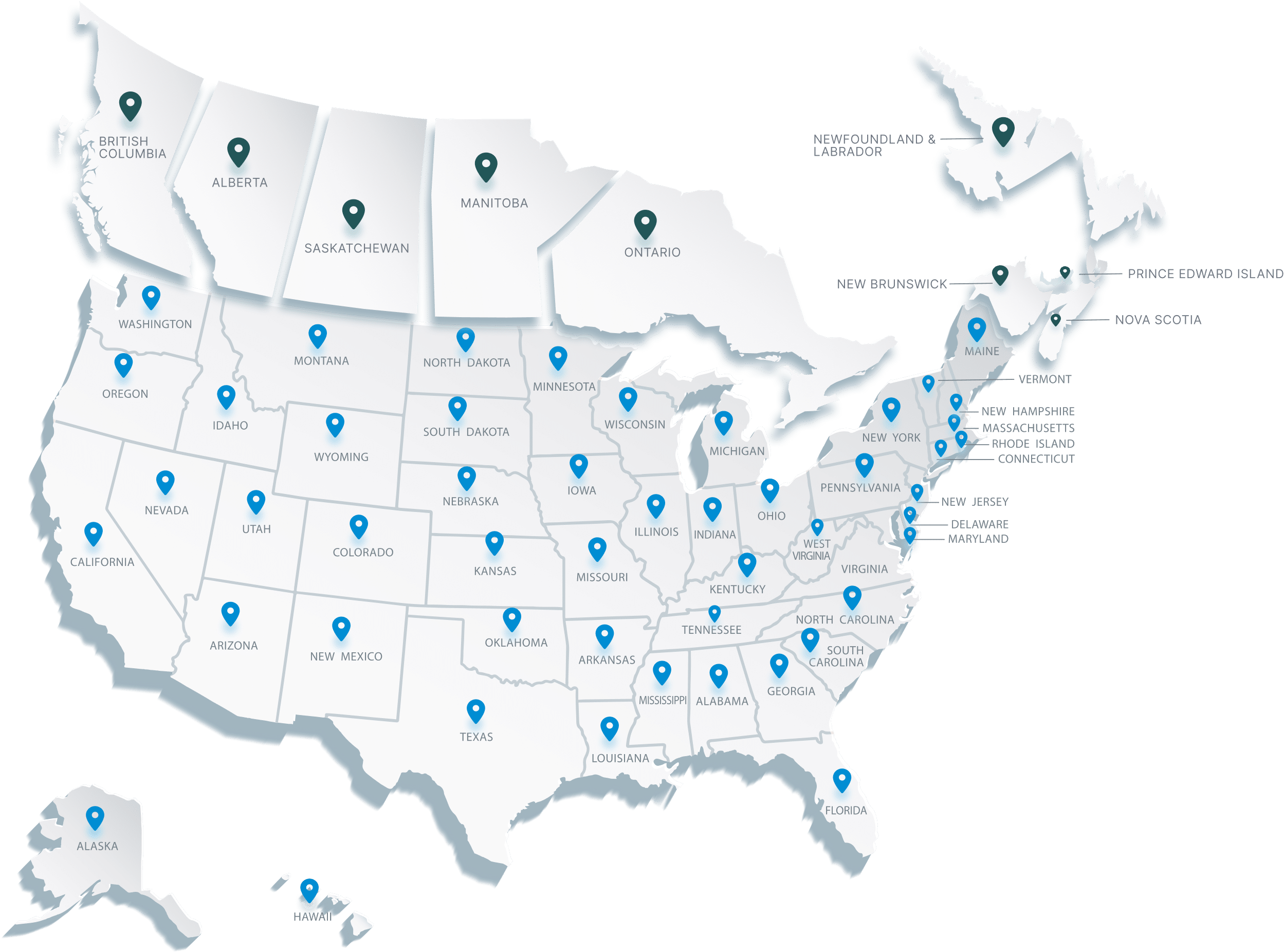Ladtech Map - US and Canada mobile